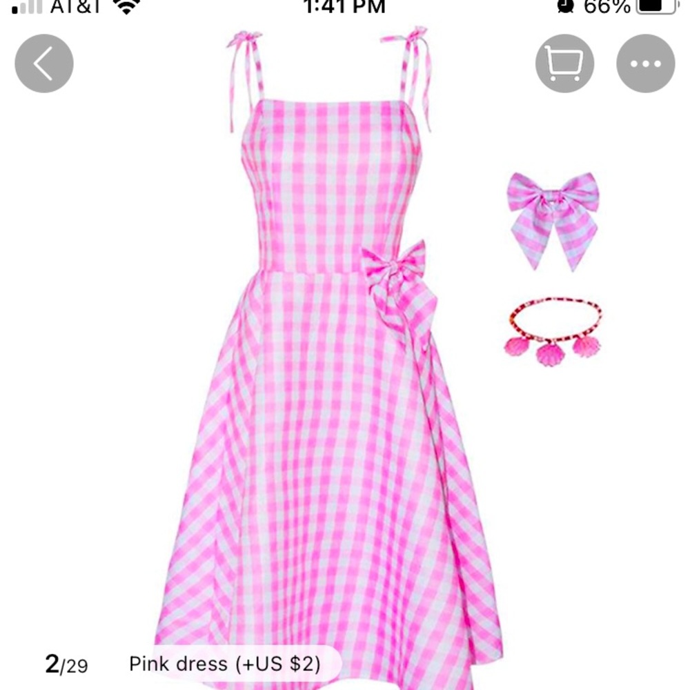 Barbie Plaid Pink Dress